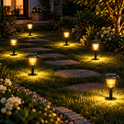 Solar Pathway Lights Outdoor Waterproof LED Landscape Path Lamp for Garden