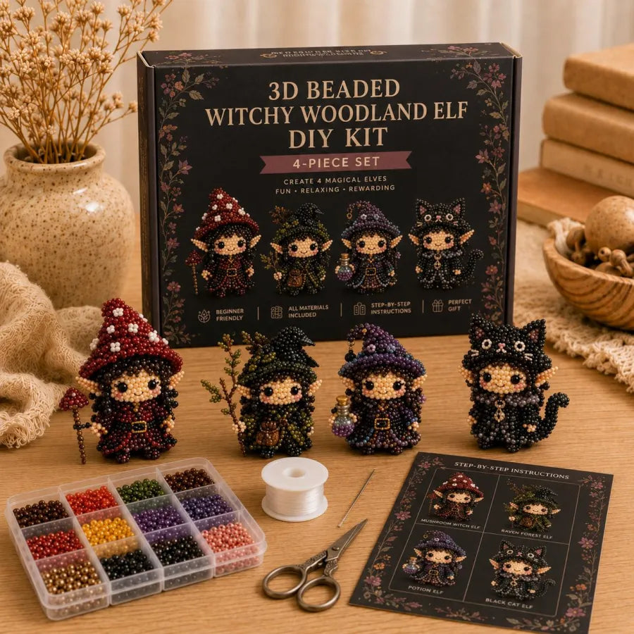 Handmade 3D Beaded Elf Gift Set – DIY Craft Kit