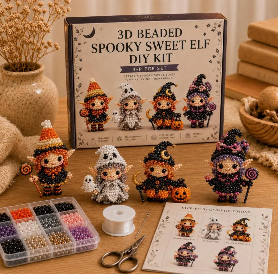 Handmade 3D Beaded Elf Gift Set – DIY Craft Kit