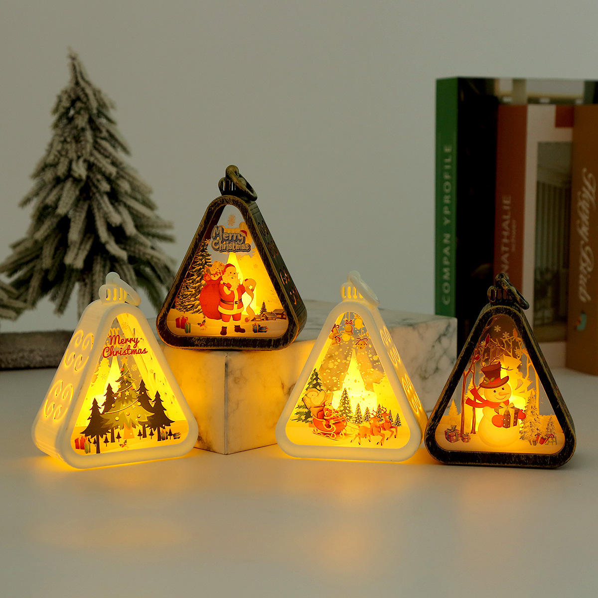 Vintage Triangle White LED Christmas Night Light LD71