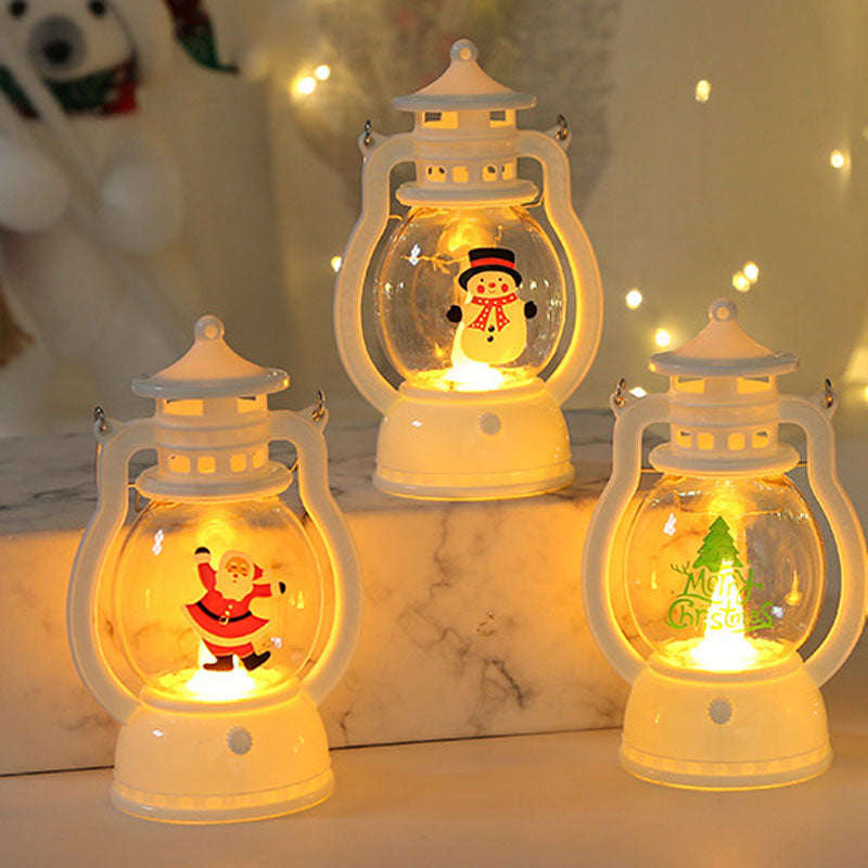 Portable LED Christmas Santa Claus Snowman Lanterns Indoor Decor LD66