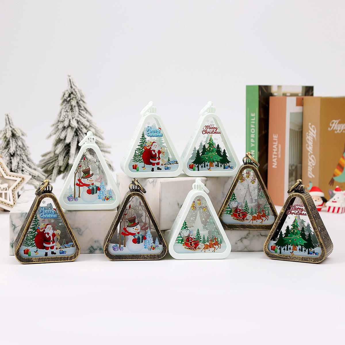 Vintage Style Red Triangle LED Christmas Night Light LD73