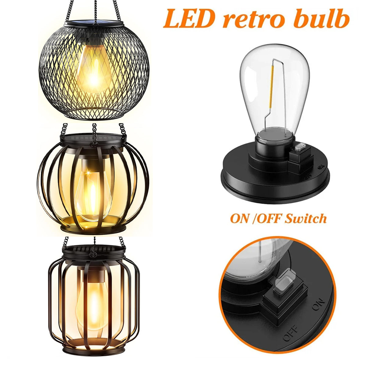 Solar Lantern Led Light Daylight Sensor Garden Lamps Lights Outdoor LD75