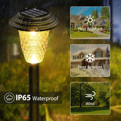 Solar Pathway Lights, IP65 Waterproof RGB & Warm White Outdoor Landscape Lighting LD64