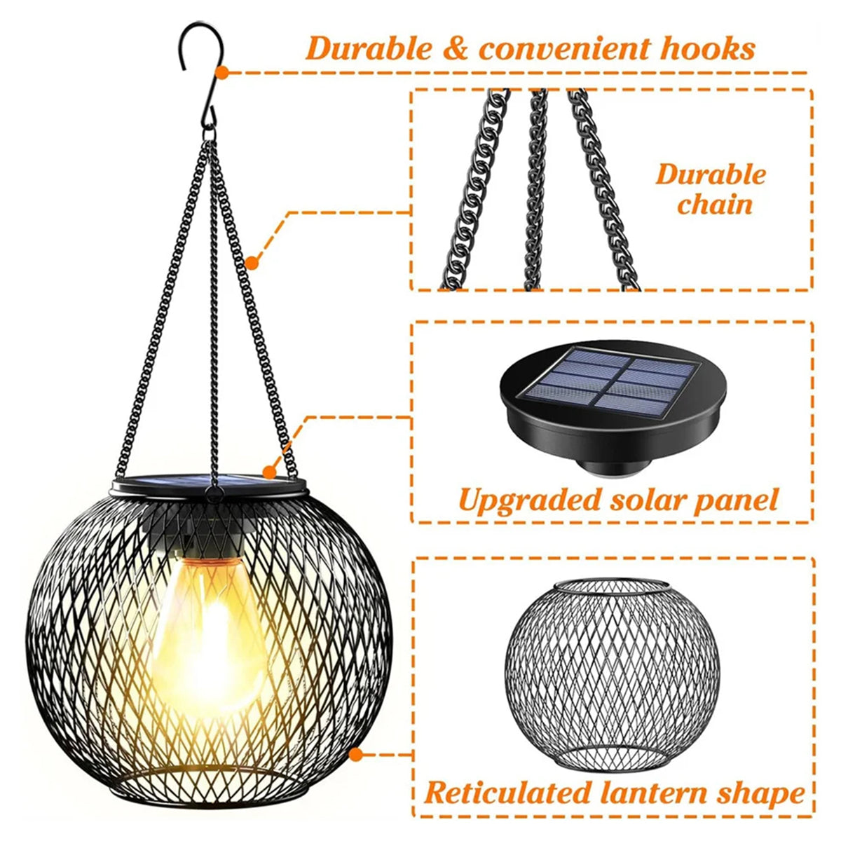 Solar Lantern Led Light Daylight Sensor Garden Lamps Lights Outdoor LD75