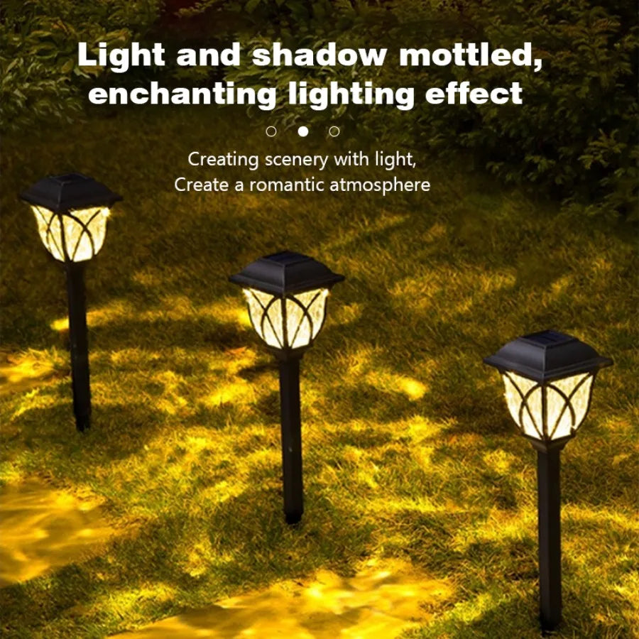 Led Solar Lawn Lights Outdoor Lamp Waterproof Warm Light Garden Courtyard