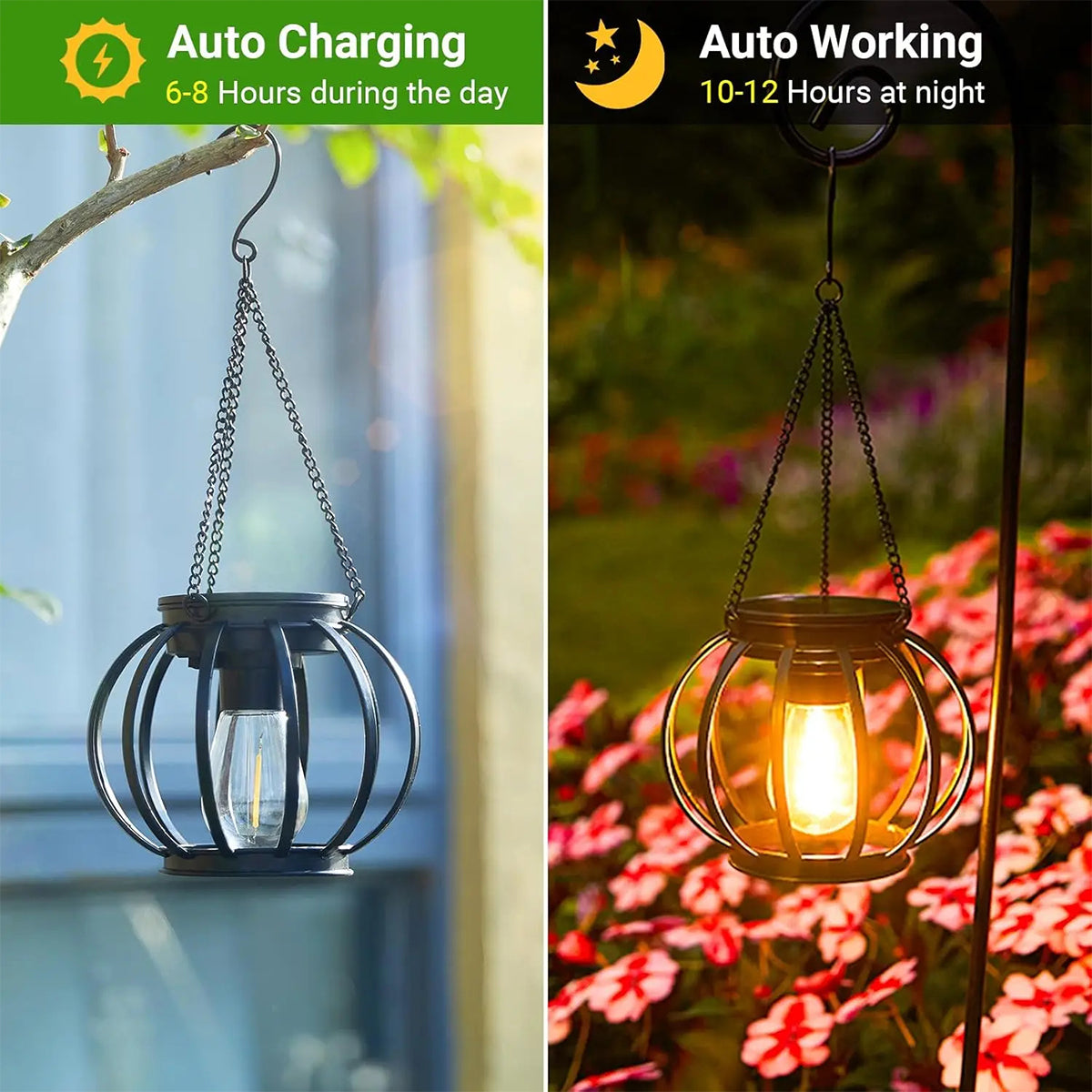 Solar Lantern Led Light Daylight Sensor Garden Lamps Lights Outdoor LD75