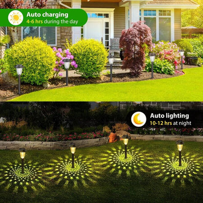Solar Pathway Lights, IP65 Waterproof RGB & Warm White Outdoor Landscape Lighting LD64