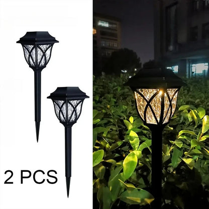 Led Solar Lawn Lights Outdoor Lamp Waterproof Warm Light Garden Courtyard