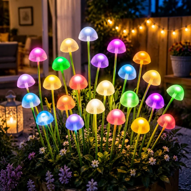 Outdoor Solar Mushroom & Jellyfish Pathway Lights