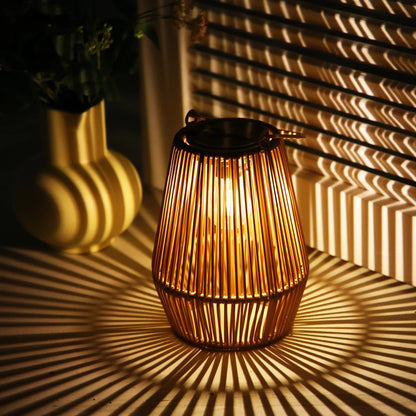 Outdoor Solar Boho Rattan Hanging Lantern LD74
