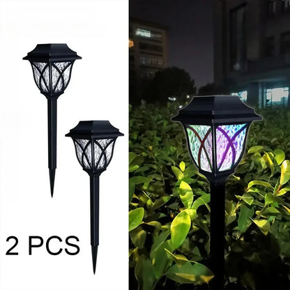Led Solar Lawn Lights Outdoor Lamp Waterproof Warm Light Garden Courtyard