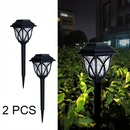 Led Solar Lawn Lights Outdoor Lamp Waterproof Warm Light Garden Courtyard