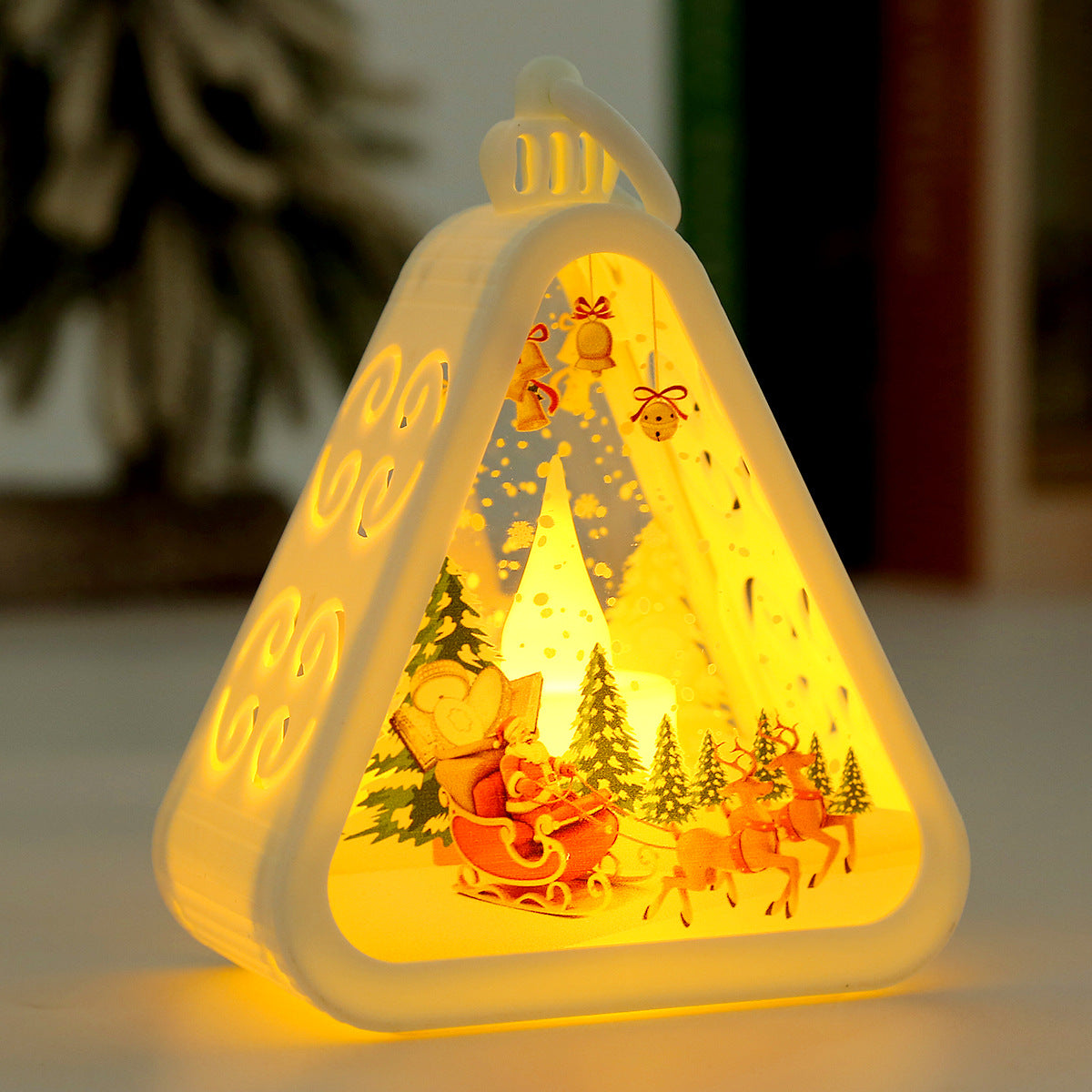 Vintage Triangle White LED Christmas Night Light LD71