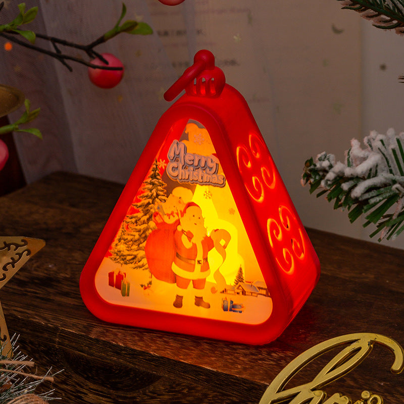 Vintage Style Red Triangle LED Christmas Night Light LD73