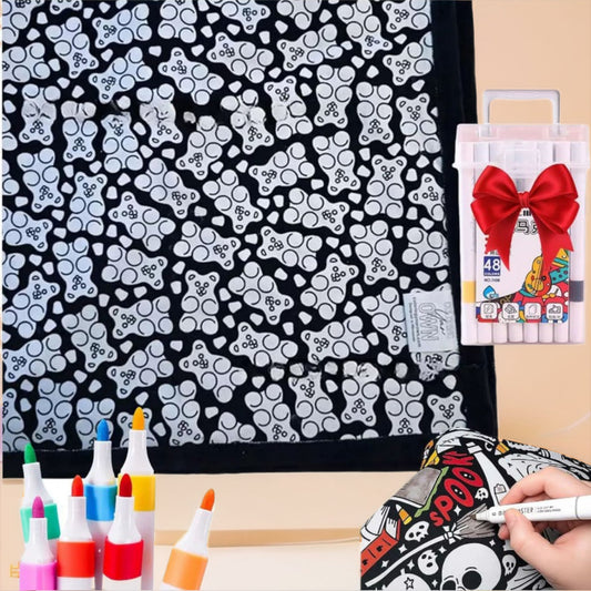 DIY Coloring Blanket, Cute Animals & Creatures Collection