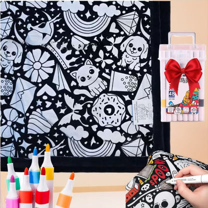 DIY Coloring Blanket, Sci-Fi, Space & Creative Graffiti Collection