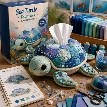 DIY Quilted Sea Animal Tissue Box Cover | Cute Handmade Ocean Craft Kit