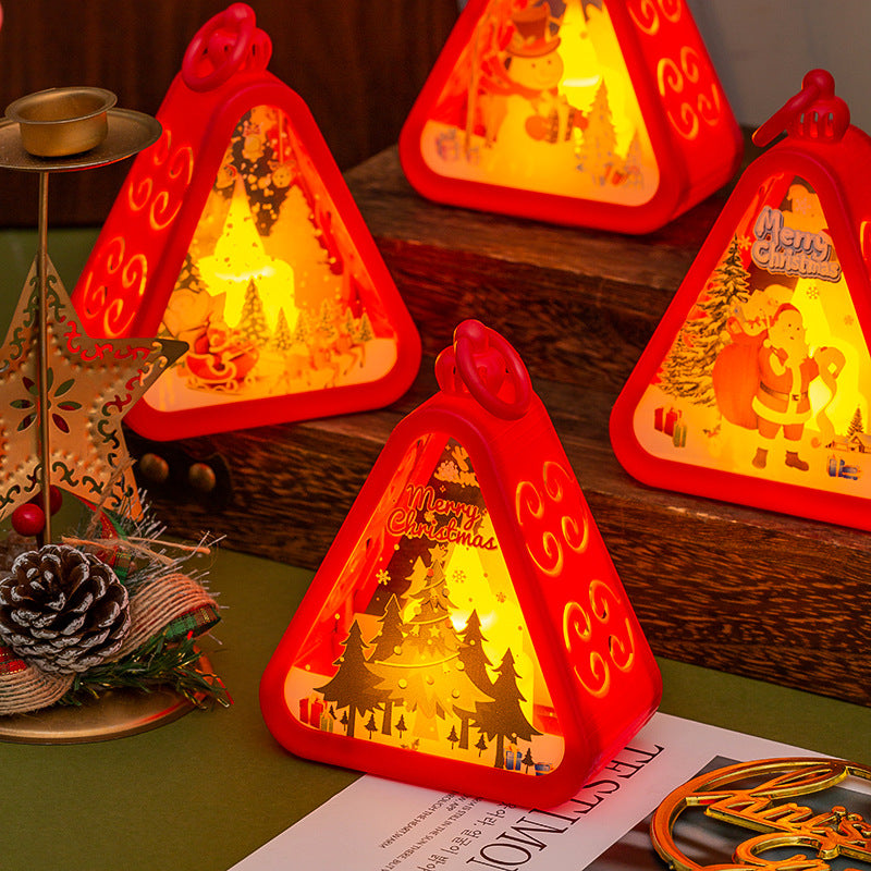Vintage Style Red Triangle LED Christmas Night Light LD73