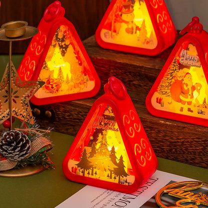 Vintage Style Red Triangle LED Christmas Night Light LD73
