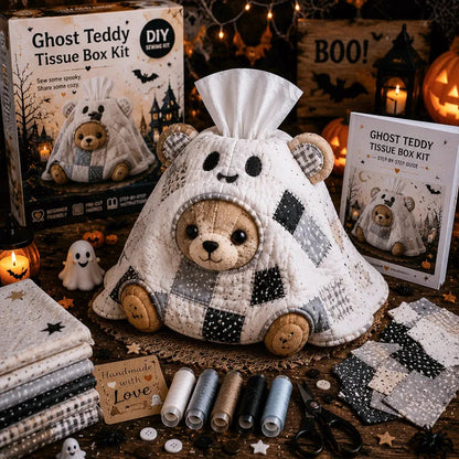 DIY Patchwork Halloween Tissue Box Cover Kit | Cute Spooky Characters Series