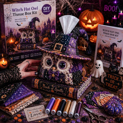 DIY Patchwork Halloween Tissue Box Cover Kit | Cute Spooky Characters Series