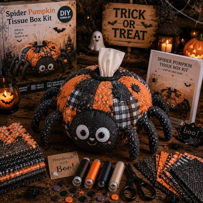 DIY Patchwork Halloween Tissue Box Cover Kit | Cute Spooky Characters Series