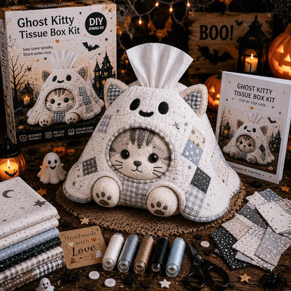 DIY Patchwork Halloween Tissue Box Cover Kit | Cute Spooky Characters Series