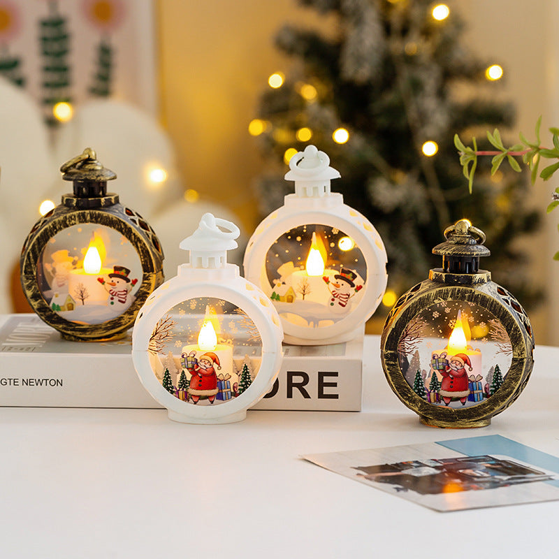 Mini LED Christmas Lantern Lights Santa and Snowman Battery Operated LD70