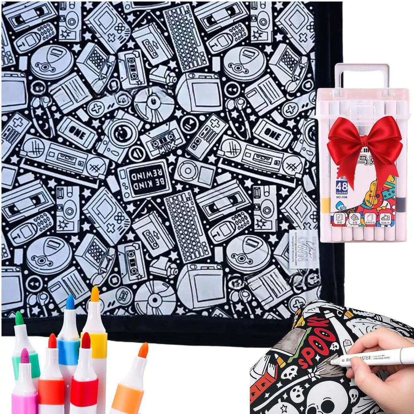 DIY Coloring Blanket, Sci-Fi, Space & Creative Graffiti Collection