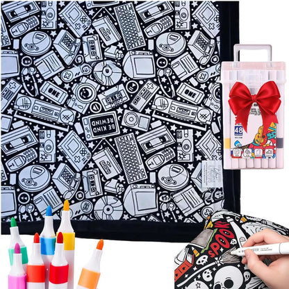 DIY Coloring Blanket, Sci-Fi, Space & Creative Graffiti Collection