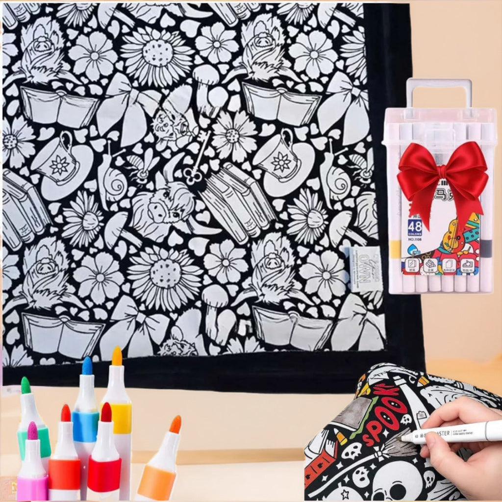 DIY Coloring Blanket, Cute Animals & Creatures Collection