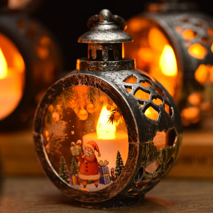 Mini LED Christmas Lantern Lights Santa and Snowman Battery Operated LD70