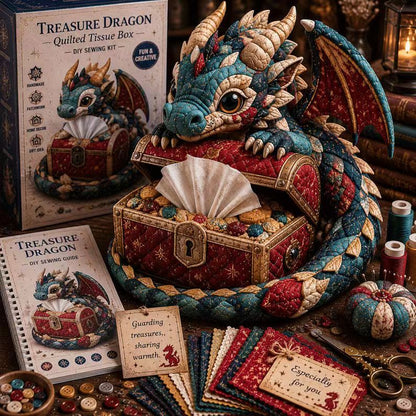 DIY Patchwork Dragon Tissue Box Cover Kit | Cute Mythical Creatures Series