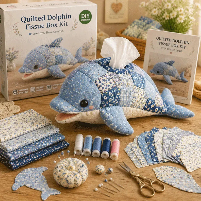 DIY Quilted Sea Animal Tissue Box Cover | Cute Handmade Ocean Craft Kit