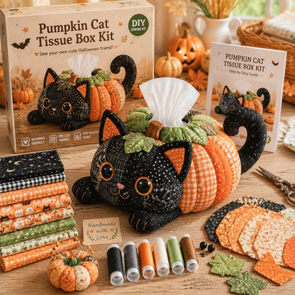DIY Patchwork Halloween Tissue Box Cover Kit | Cute Spooky Characters Series