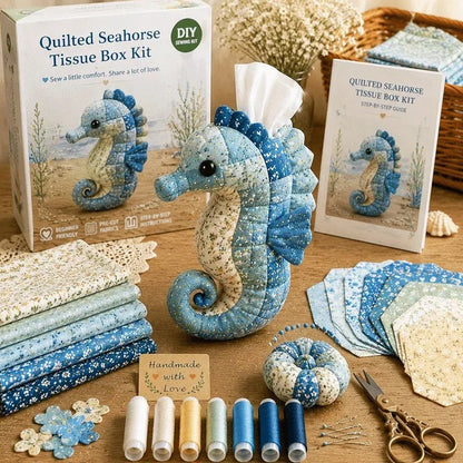 DIY Quilted Sea Animal Tissue Box Cover | Cute Handmade Ocean Craft Kit