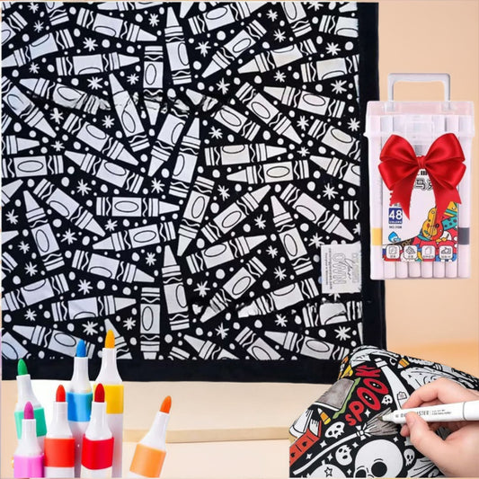 DIY Coloring Blanket, Sci-Fi, Space & Creative Graffiti Collection