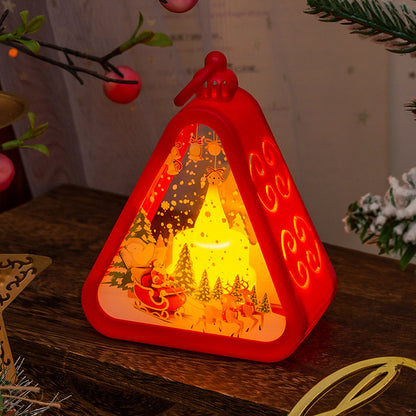 Vintage Style Red Triangle LED Christmas Night Light LD73