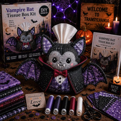 DIY Patchwork Halloween Tissue Box Cover Kit | Cute Spooky Characters Series