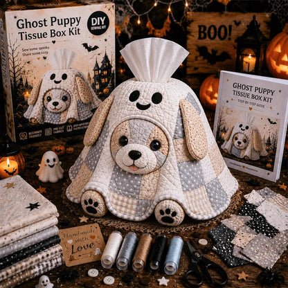 DIY Patchwork Halloween Tissue Box Cover Kit | Cute Spooky Characters Series