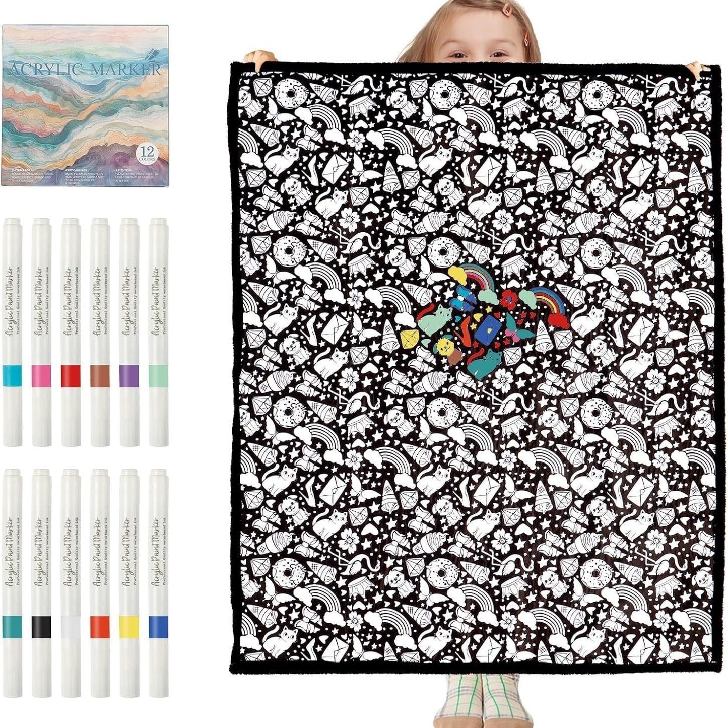 DIY Coloring Blanket, Sci-Fi, Space & Creative Graffiti Collection
