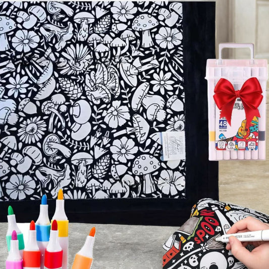 DIY Coloring Blanket, Sweet Nature & Botanical Collection