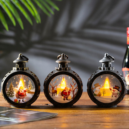 Mini LED Christmas Lantern Lights Santa and Snowman Battery Operated LD70
