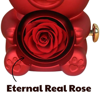 Cetosy™ Eternal Rose Bear with Engraved Necklace