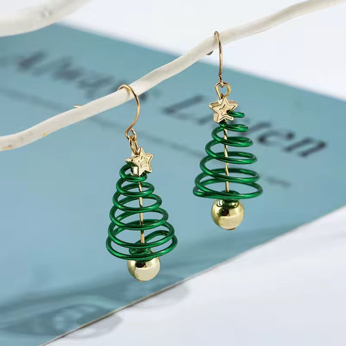 Christmas Tree Dangle Earrings