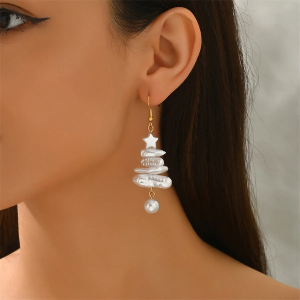 Christmas Tree Pearl Earrings