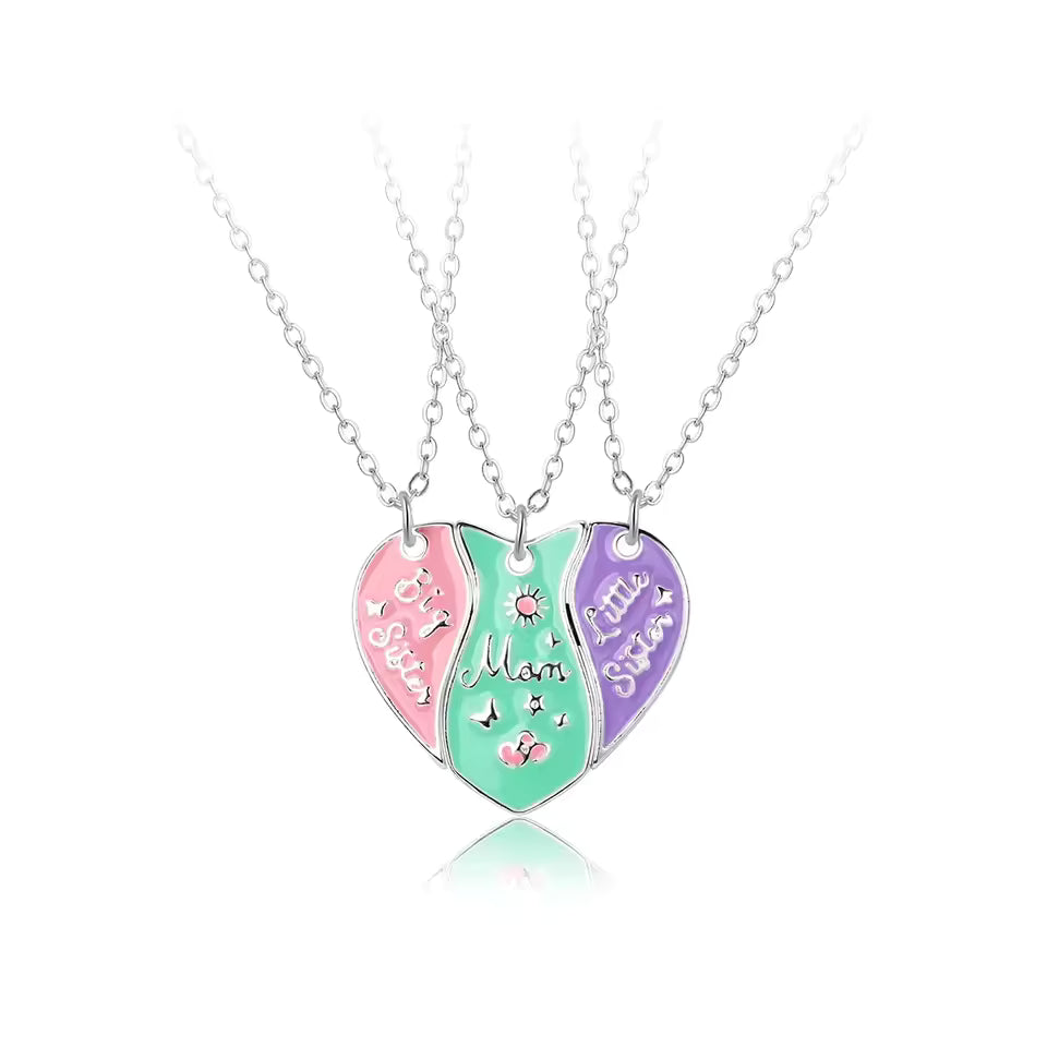 Big Sister Mom Little Sister Necklace Set - 3 Pieces/Set