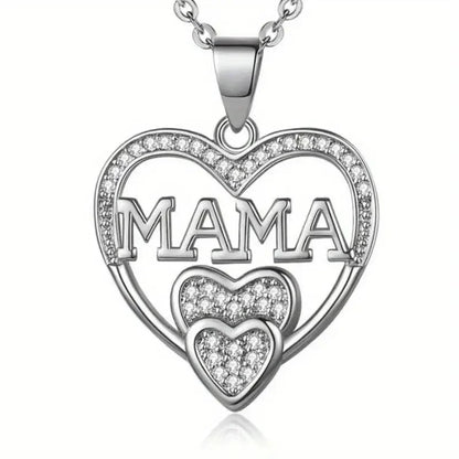 MAMA Double Heart Pendant Necklace