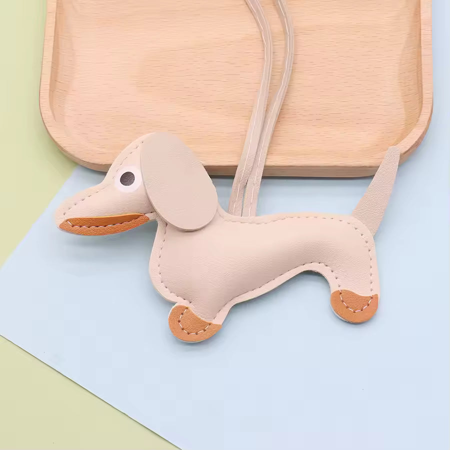 Dachshund Dog PU Leather Keychain
